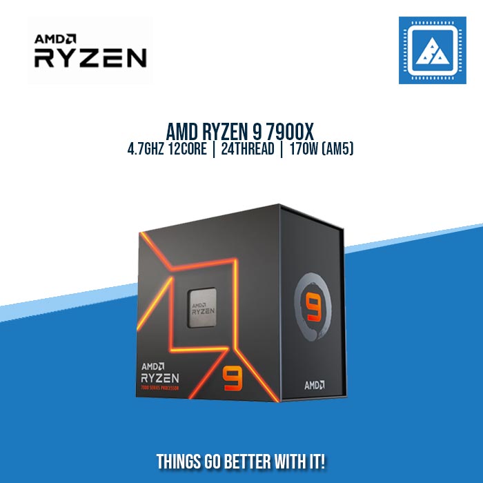 AMD RYZEN 9 7900X 4.7GHZ 12CORE | 24THREAD | 170W (AM5) AMD RYZEN 9 7900X 4.7GHZ 12CORE | 24THREAD | 170W (AM5)